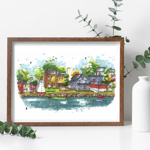 Annapolis Royal Waterfront 8x10 Print By Downtown Sketcher