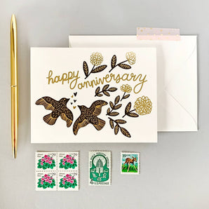 Anniversary Birds Foil Card By Paper Parasol Press