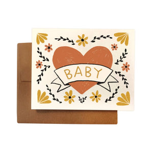 Baby Banner Heart Card By Rani Ban