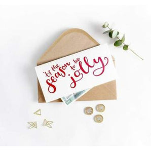 SALE - Be Jolly Money Wallet Foil Card By Hunter Paper Co.