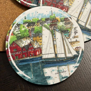 Bluenose in Lunenburg Coaster By Downtown Sketcher