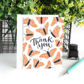 Butterflies Thank You Card By Pedaller Designs