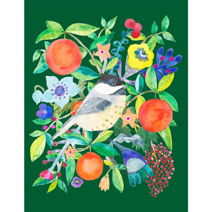 Chickadee & Orange Card By Honeyberry Studios