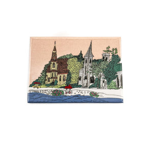 EF Mahone Bay Churches Magnet By Emma FitzGerald Art &