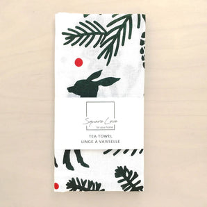 Fawn Borealis Linen-Cotton Tea Towel By Square Love