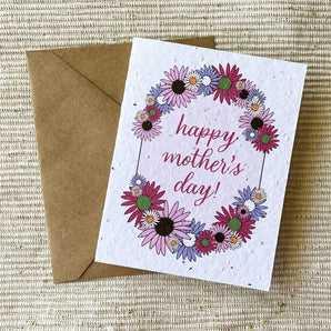 Floral Wreath Mother’s Day Seed Card By hi love. greetings