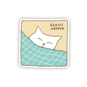 Genius Napper Cat Sticker By foonie