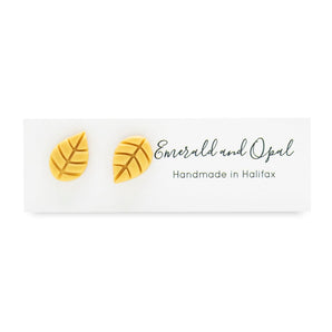 Leaf Stud Earrings (various colours) By Emerald and Opal