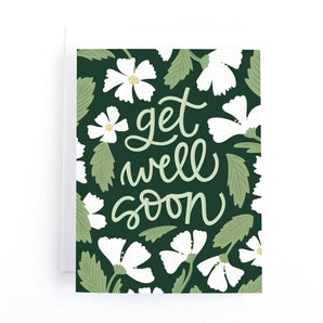 Green Floral Get Well Soon Card By Pedaller Designs