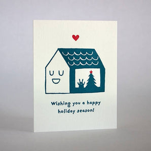 SALE - Happy Holiday Rabbit Card By Fugu Press