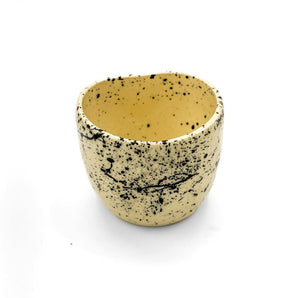 Heart Espresso Cup - Black Speckled Cream By Forms Ceramics