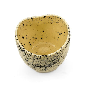 Heart Espresso Cup - Black Speckled Cream By Forms Ceramics