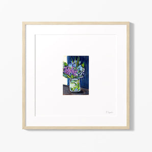 Jar Of Lilacs 8x8 Print By Bryanna Chapeskie