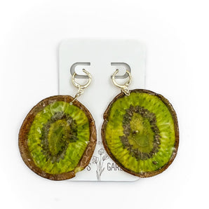 Kiwi Slice Resin Hoop Earrings By Lisa’s Garden