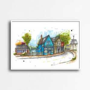 Mahone Bay Main Street 8x10 Print By Downtown Sketcher