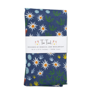 Midnight Garden Tea Towel By Rebecca Jane Woolbright