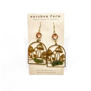 Mushroom Fern Resin Earrings By Earthen