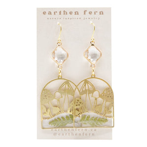 Mushroom Fern Resin Earrings By Earthen