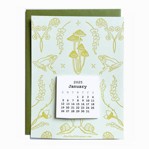 SALE - Mushroom Mini Desk Calendar By Blackbird Letterpress