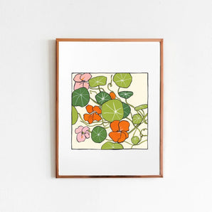 Nasturtium 13x19 Print By Lizz Miles Art