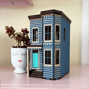 Navy Victorian Miniature House By Beepart