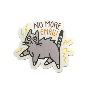 No More Email Cat Sticker By Kate Leth