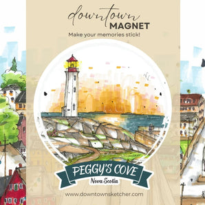 Peggy’s Cove Magnet By Downtown Sketcher