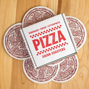 Pizza Coaster Six Pack By Inkwell Originals