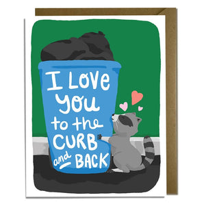 Raccoon Trash Love Card By Kat French Design