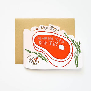 Rare Form Steak Die Cut Congrats Card By I Loot Paperie