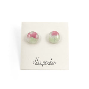 Round Glass Studs - Large (various designs) By Ellie Parker