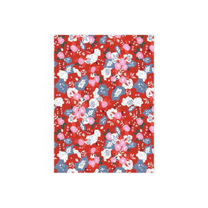 Ruby Red Flower Gift Wrap Sheet By Cap Cards