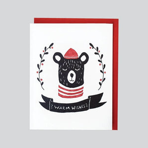 SALE - Warm Wishes Bear Card By folio press & paperie