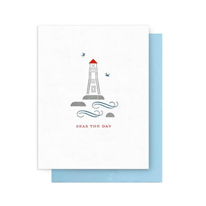 Seas the Day Lighthouse Card By Arquoise Press