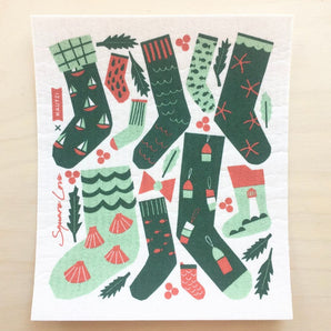 Seaside Stockings Swedish Dish Cloth By Square Love