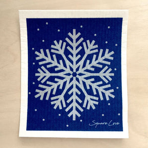 Silver Snowflake Swedish Dish Cloth By Square Love