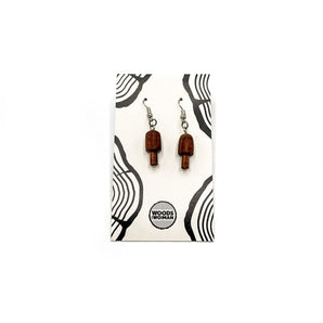 Small Bloodwood Wooden Buoy Earrings By Woods(Wo)man