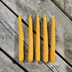 Small Taper Beeswax Candles Pack (5) By Horsman’s Hearth