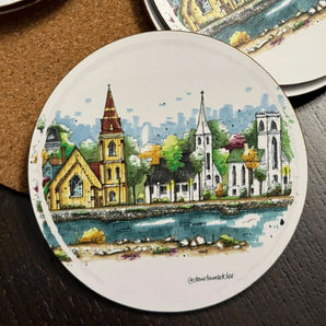 South Shore Themed Coaster 4 Pack By Downtown Sketcher