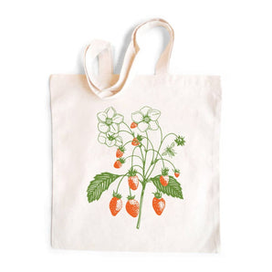 Strawberry Flower Tote Bag By Little Lark