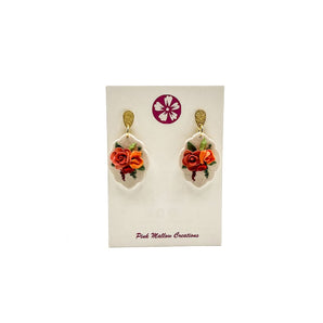 Sunset Florals Drop Earrings By Pink Mallow Creations