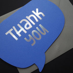 Thank You Speech Bubble Foil Card By ditto