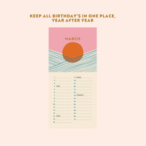 Tidal Waves Birthday Calendar (Undated) By Good Tuesday