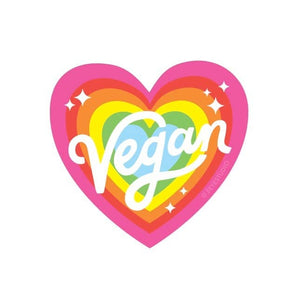 Vegan Rainbow Heart Sticker By 5 Eye Studio