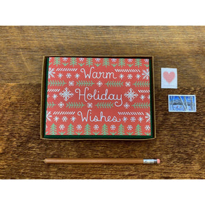 SALE - Warm Holiday Wishes Foil Card By Noteworthy Paper &