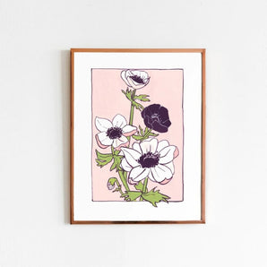 Anemone 8.5x11 Print By Lizz Miles Art