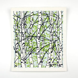 Birch Trees Swedish Dish Cloth By Square Love