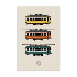 Birney Streetcar Trio Postcard By Inkwell Originals