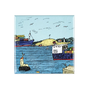 Blue Harbour Magnet By Emma FitzGerald Art & Design