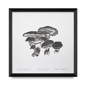 Champignons 5x5 Block Print By Sang d’Encre